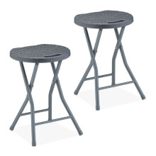 Klapphocker aus Rattan - 2er-Set