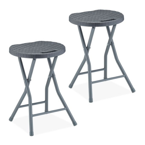 Klapphocker aus Rattan - 2er-Set