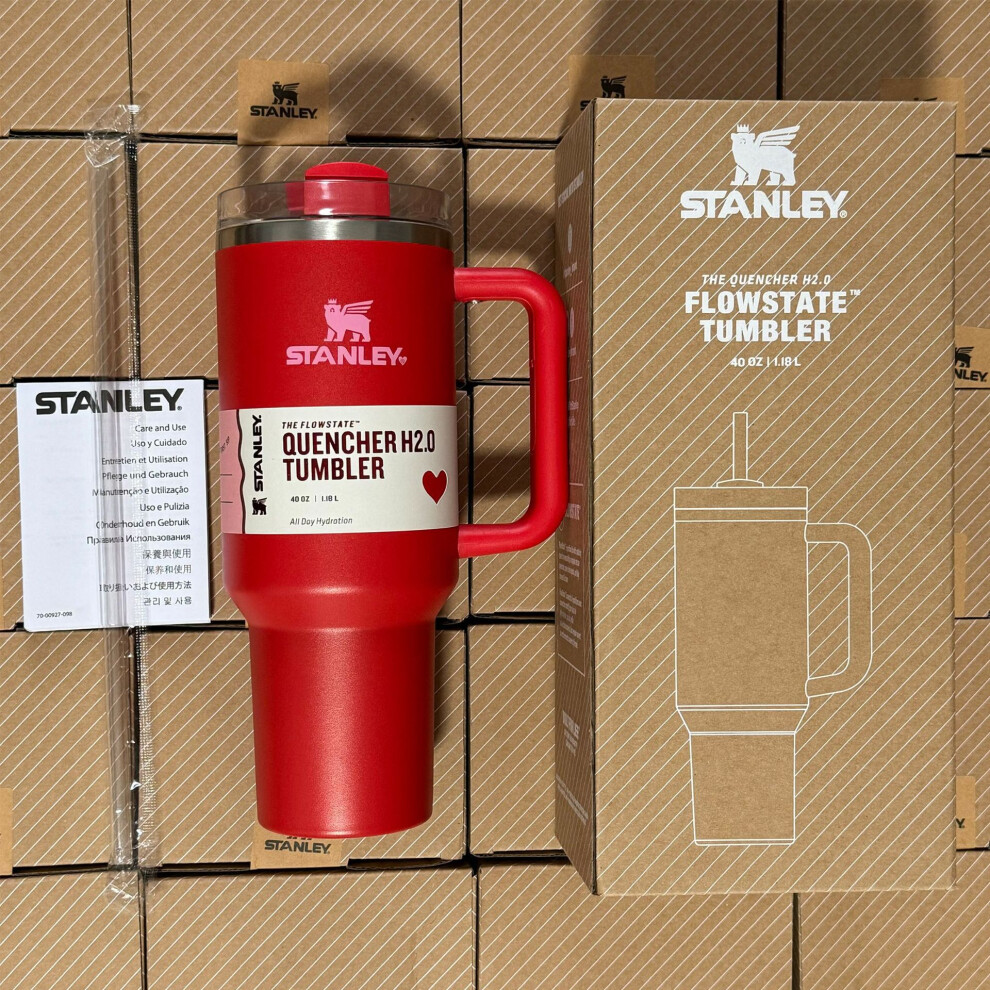 (Valentine's Day red) Stanley Quencher H2.0 FlowState Tumbler 40oz Cup 1.2L