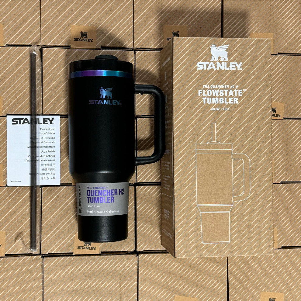 (Electroplated  black) Stanley Quencher H2.0 FlowState Tumbler 40oz Cup 1.2L