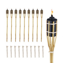 10er Set Gartenfackeln Bambus 80 cm