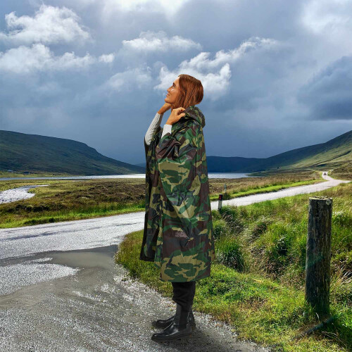 Rain poncho with multiple uses 3 in 1 camouflage 1