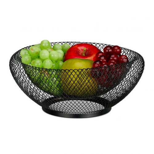 Obstschale aus Metall mit Doppelwänden