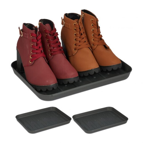Graue Abtropfschale für Schuhe - 3er-Set