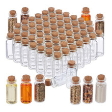 Mini-Glasflaschen mit Korken 72er-Set