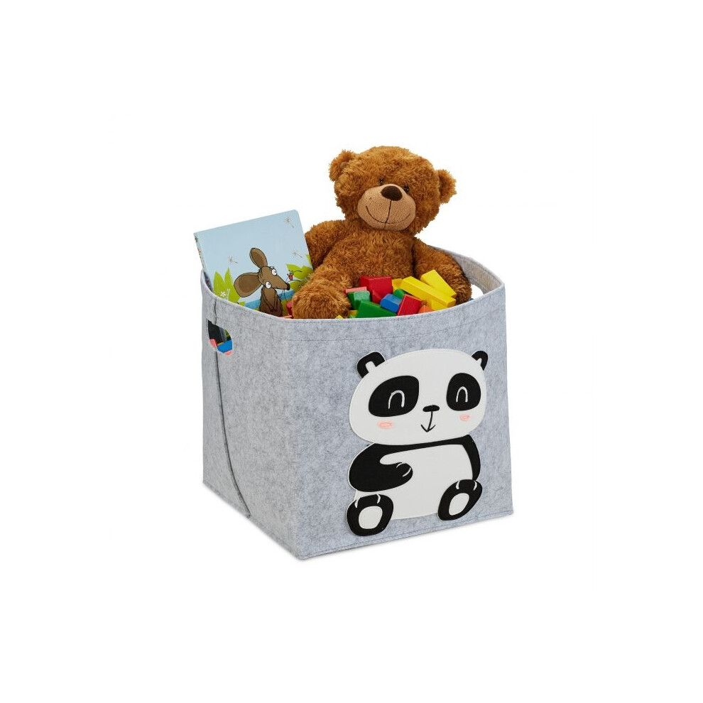 B2x Storage Basket In Felt With Animal Motifs