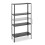 Schwarzes stabiles Regal mit 4 Ebenen 6