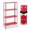 Rotes stabiles Regal mit 4 Ebenen 1