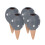 Grauer Tonkegel 4er Set 1