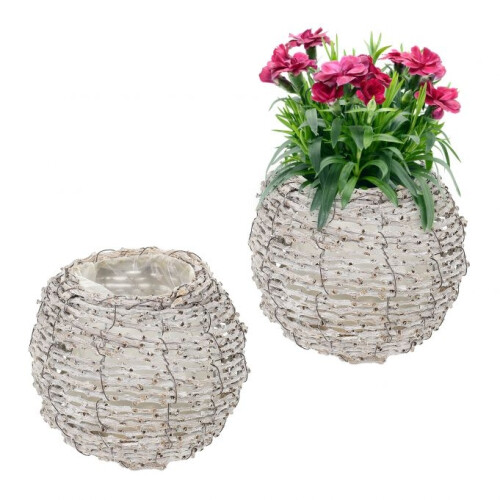 Runder Blumentopf - 2er-Set