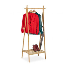 Bamboo clothes hanger with shelf