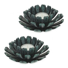 2er-Set blumenförmiger Teelichthalter