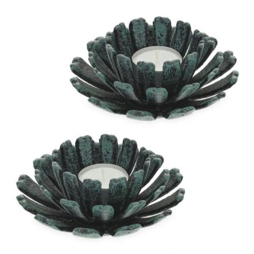 2er-Set blumenförmiger Teelichthalter