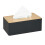 Schwarze Taschentuchbox mit Bambusdeckel 1