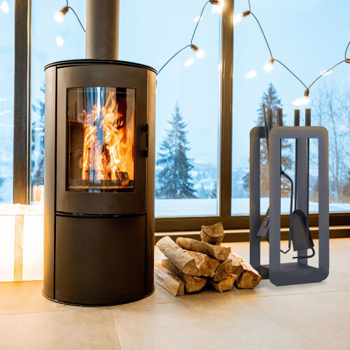Kamin 5-teilig in grau/schwarz 1
