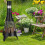 Terrace stove with spark protection 2