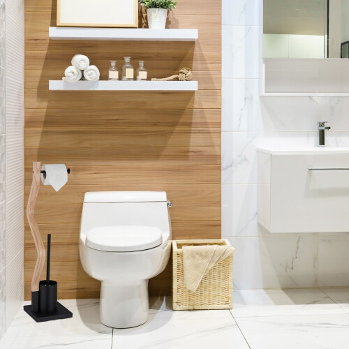 WC-Stuhl Stahl & Holzoptik 1