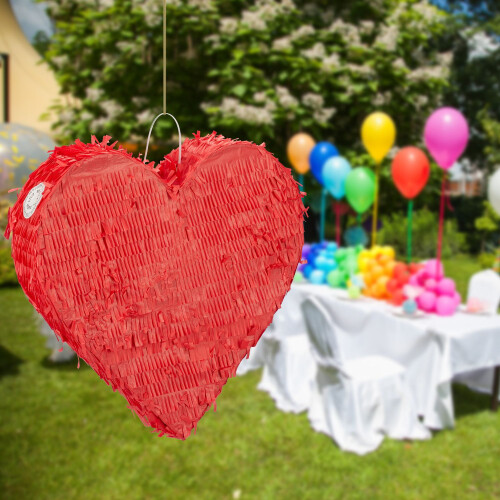 Red heart shaped pinata 1