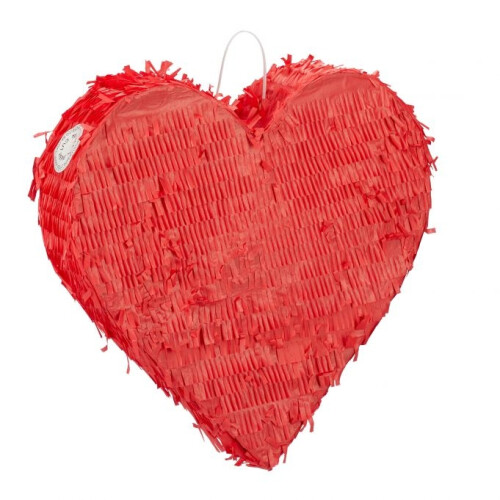 Red heart shaped pinata