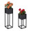 Flower stand in metal - 2 pcs in black 1