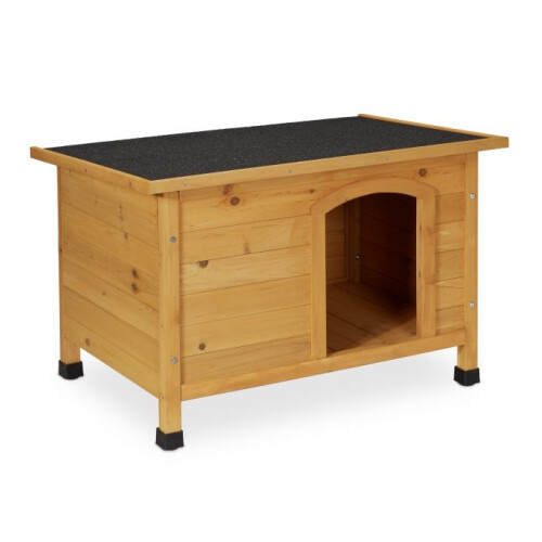 Hundehütte aus Holz mit Scharnieren