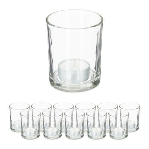 Wärmelichthalter transparent 12er Set