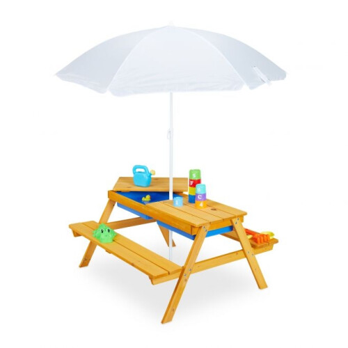 Seating group for children Wood with parasol