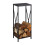 Holzregal aus schwarzem Stahl 1