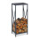 Holzregal aus grauem Stahl 1