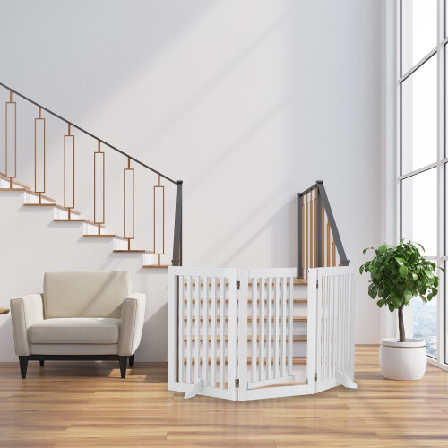 Weißes Sicherheitstor mit Tür 92 cm 1