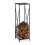 Holzregal aus grauem Metall 1