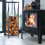 Holzregal aus grauem Metall 3