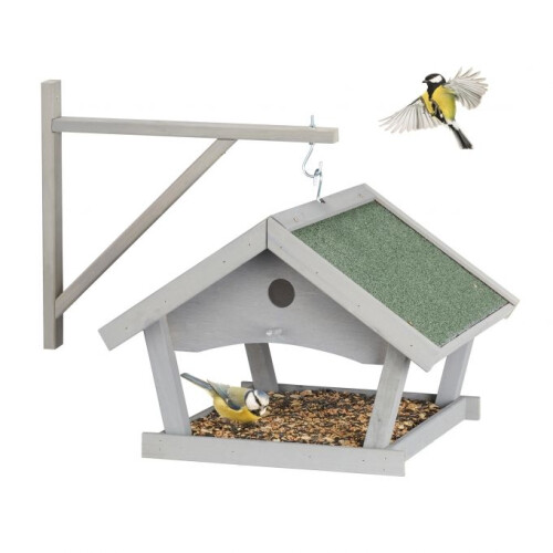 Wandmontiertes Vogelhäuschen grau