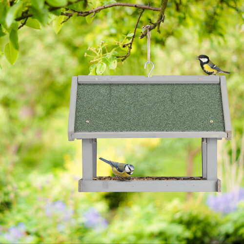 Wandmontiertes Vogelhäuschen grau 2