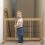 Retractable security gate in natural wood 2