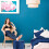 Hocker aus blauem Samt 3