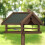Brown bird table on pole 3