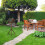 Brown bird table on pole 2