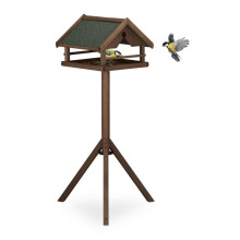 Brown bird table on pole