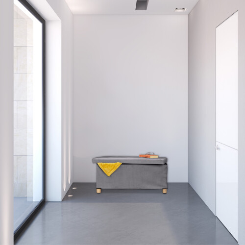 Sitzbank mit Samtbezug und Holzfüßen 1