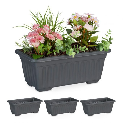 Blumenkasten mit 4 schmalen Blumen
