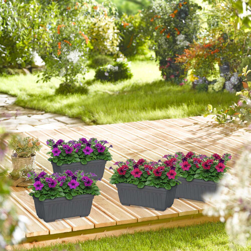Blumenkasten mit 4 schmalen Blumen 1