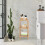 Bathroom shelf in walnut with 3 shelves 2