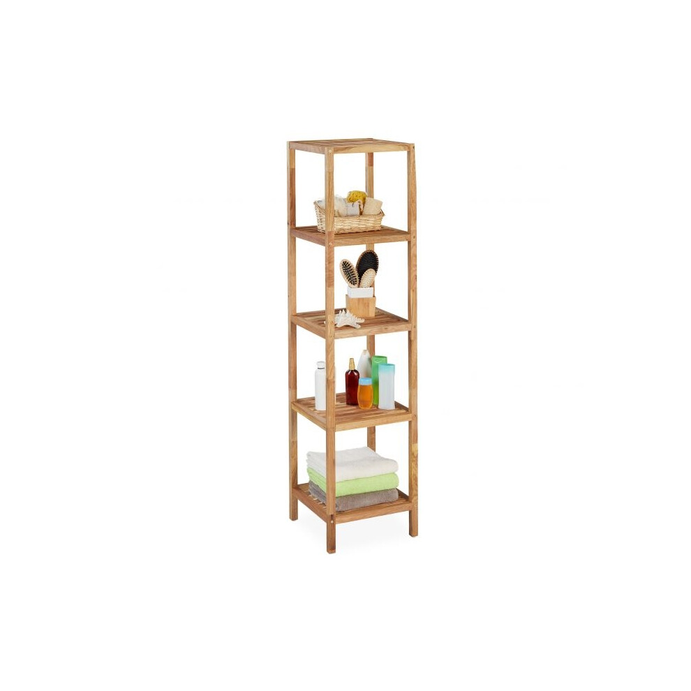Bathroom shelf in walnut with 5 shelves