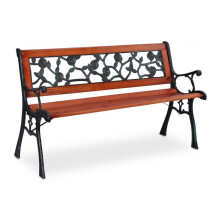 Garden bench with roses dark brown