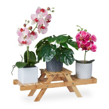 Pedestal de flores de bambú