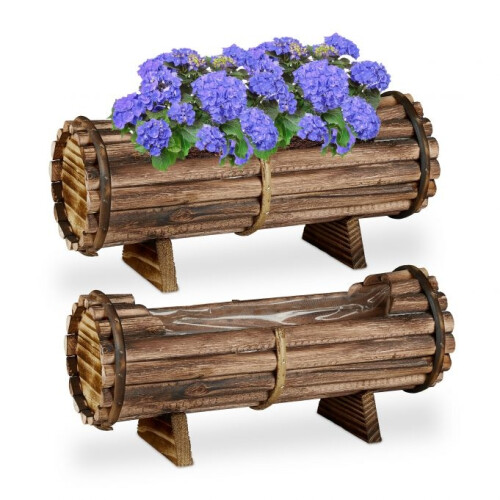 Caixa de flores de madeira, conjunto com 2