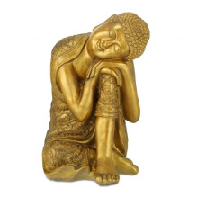 Buddha-Statue mit Kopf auf Knie