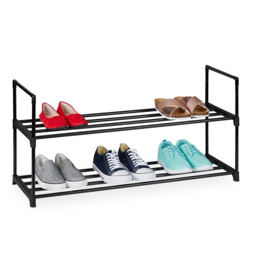 Schwarzes Schuhregal