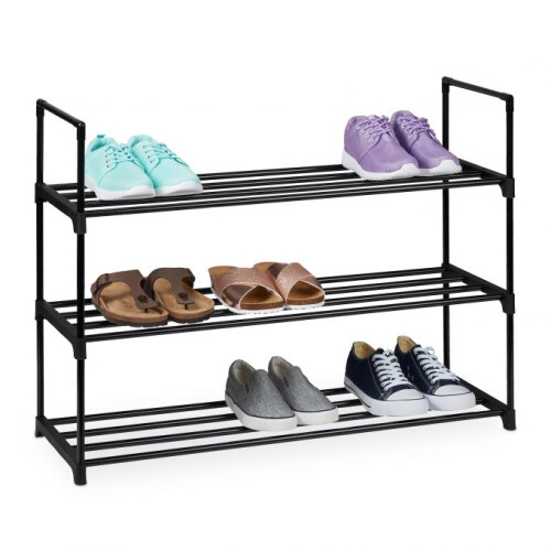 Schwarzes Schuhregal